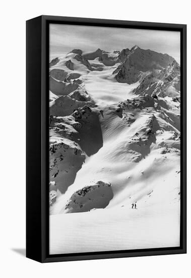 Skiers on French Alps Near New Resort-Loomis Dean-Framed Premier Image Canvas