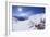 Skiers Relaxing at Cafe in Winter Sunshine, Verdons Sud, La Plagne, French Alps, France, Europe-Peter Barritt-Framed Photographic Print