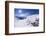 Skiers Relaxing at Cafe in Winter Sunshine, Verdons Sud, La Plagne, French Alps, France, Europe-Peter Barritt-Framed Photographic Print