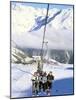 Skiers Riding Chairlift up to Slopes from Village of Solden, Tirol Alps, Tirol, Austria-Richard Nebesky-Mounted Photographic Print