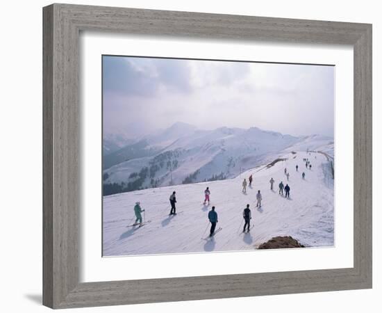 Skiers, Steinberkogel Area, Kitzbuhel, Austria-Adam Woolfitt-Framed Photographic Print