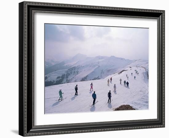 Skiers, Steinberkogel Area, Kitzbuhel, Austria-Adam Woolfitt-Framed Photographic Print