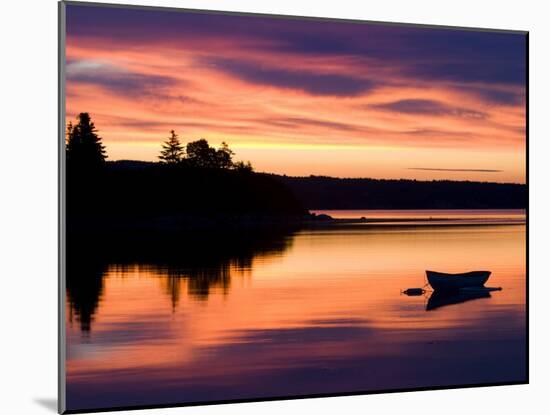 Skiff at Sunrise in Eggemoggin Reach, Little Deer Isle, Maine, USA-Jerry & Marcy Monkman-Mounted Photographic Print
