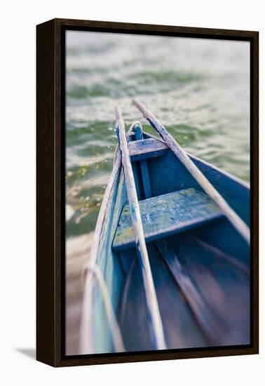 Skiff on the Dock in Wellfleet Harbor in Wellfleet, Massachusetts. Cape Cod-Jerry and Marcy Monkman-Framed Premier Image Canvas