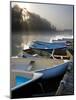 Skiffs and Morning Fog in Southwest Harbor, Maine, Usa-Jerry & Marcy Monkman-Mounted Photographic Print