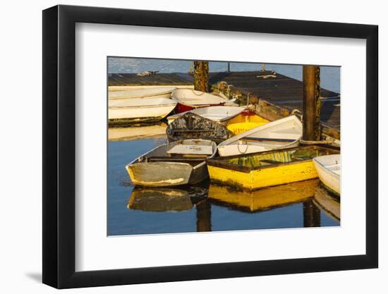 Skiffs at the Dock in Pamet Harbor in Truro, Massachusetts. Cape Cod-Jerry and Marcy Monkman-Framed Photographic Print