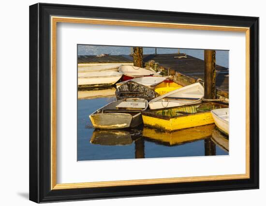 Skiffs at the Dock in Pamet Harbor in Truro, Massachusetts. Cape Cod-Jerry and Marcy Monkman-Framed Photographic Print