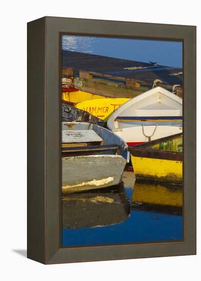 Skiffs at the Dock in Pamet Harbor in Truro, Massachusetts. Cape Cod-Jerry and Marcy Monkman-Framed Premier Image Canvas