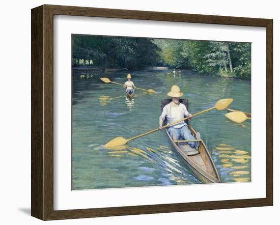 Skiffs, by Gustave Caillebotte, 1877, French impressionist painting,-Gustave Caillebotte-Framed Art Print