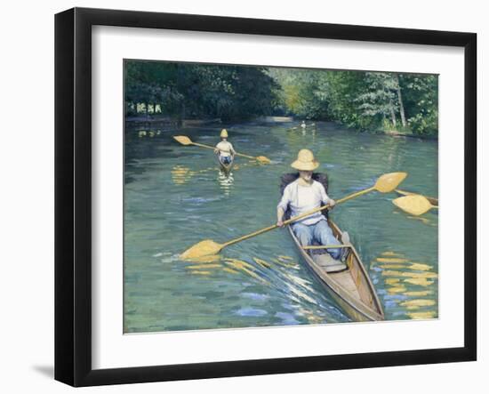 Skiffs, by Gustave Caillebotte, 1877, French impressionist painting,-Gustave Caillebotte-Framed Art Print