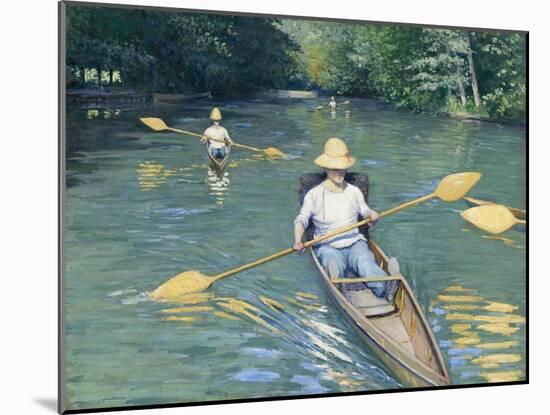 Skiffs, by Gustave Caillebotte, 1877, French impressionist painting,-Gustave Caillebotte-Mounted Art Print