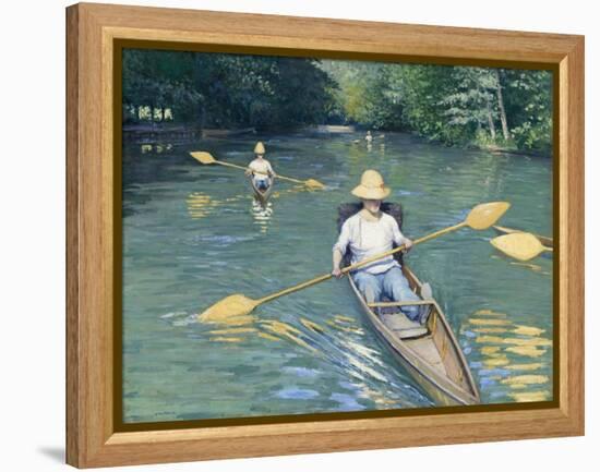 Skiffs, by Gustave Caillebotte, 1877, French impressionist painting,-Gustave Caillebotte-Framed Stretched Canvas