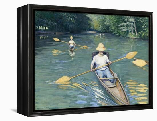 Skiffs, by Gustave Caillebotte, 1877, French impressionist painting,-Gustave Caillebotte-Framed Stretched Canvas