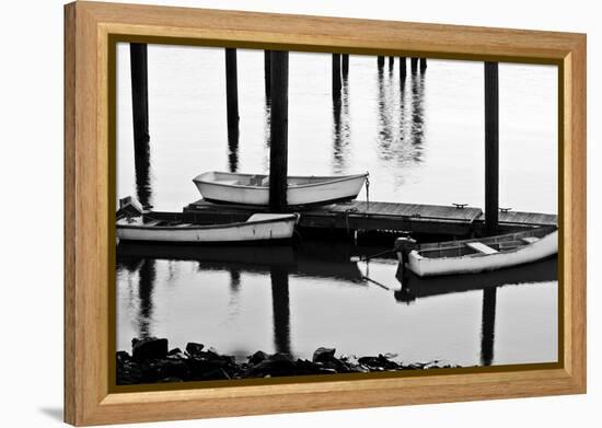 Skiffs in Rye Harbor, New Hampshire-Jerry & Marcy Monkman-Framed Premier Image Canvas