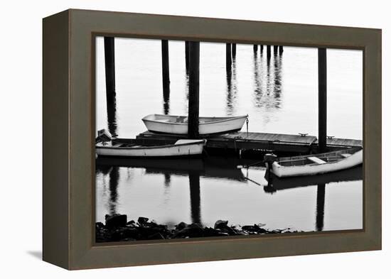 Skiffs in Rye Harbor, New Hampshire-Jerry & Marcy Monkman-Framed Premier Image Canvas