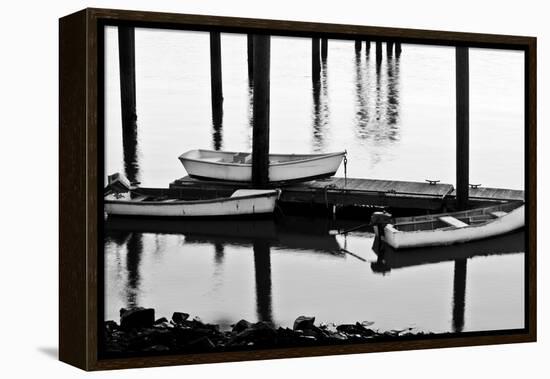 Skiffs in Rye Harbor, New Hampshire-Jerry & Marcy Monkman-Framed Premier Image Canvas