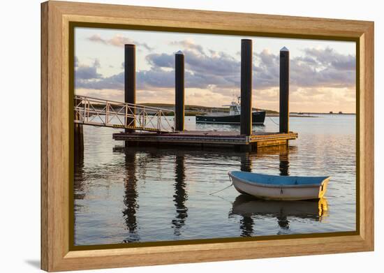 Skiffs Next to the Commercial Fishing Pier in Chatham, Massachusetts. Cape Cod-Jerry and Marcy Monkman-Framed Premier Image Canvas