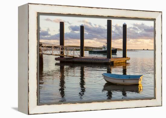 Skiffs Next to the Commercial Fishing Pier in Chatham, Massachusetts. Cape Cod-Jerry and Marcy Monkman-Framed Premier Image Canvas