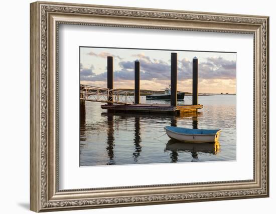 Skiffs Next to the Commercial Fishing Pier in Chatham, Massachusetts. Cape Cod-Jerry and Marcy Monkman-Framed Photographic Print