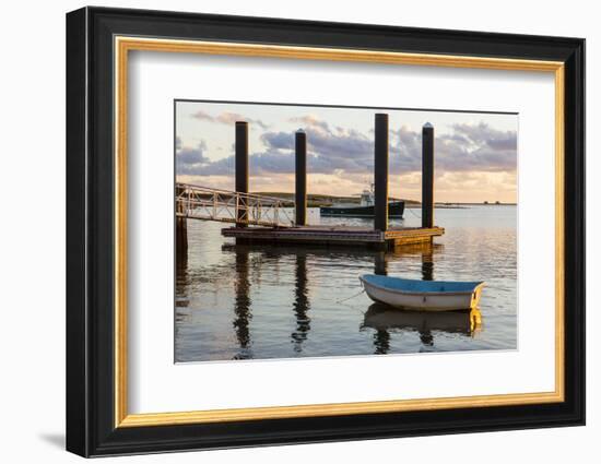 Skiffs Next to the Commercial Fishing Pier in Chatham, Massachusetts. Cape Cod-Jerry and Marcy Monkman-Framed Photographic Print