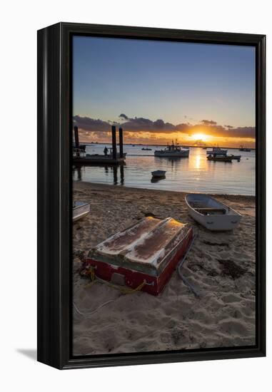 Skiffs Next to the Commercial Fishing Pier in Chatham, Massachusetts. Cape Cod-Jerry and Marcy Monkman-Framed Premier Image Canvas