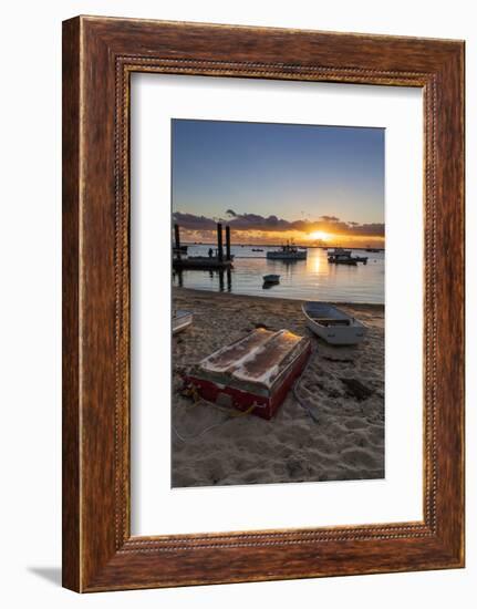 Skiffs Next to the Commercial Fishing Pier in Chatham, Massachusetts. Cape Cod-Jerry and Marcy Monkman-Framed Photographic Print