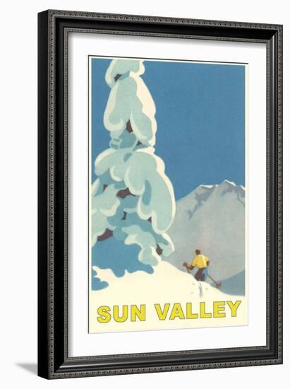 Skiiing in Sun Valley, Idaho-null-Framed Art Print