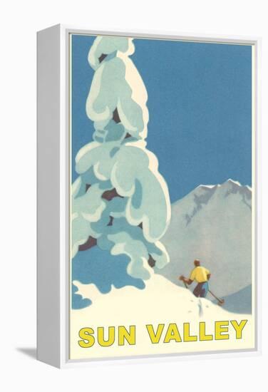 Skiiing in Sun Valley, Idaho-null-Framed Stretched Canvas