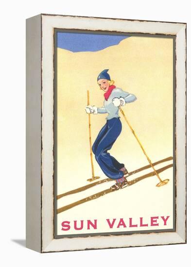 Skiiing in Sun Valley, Idaho-null-Framed Stretched Canvas