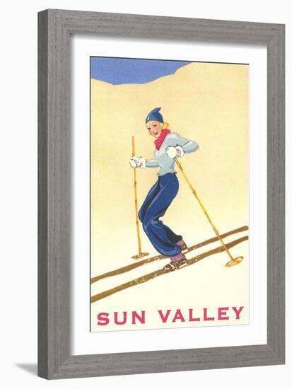 Skiiing in Sun Valley, Idaho-null-Framed Art Print