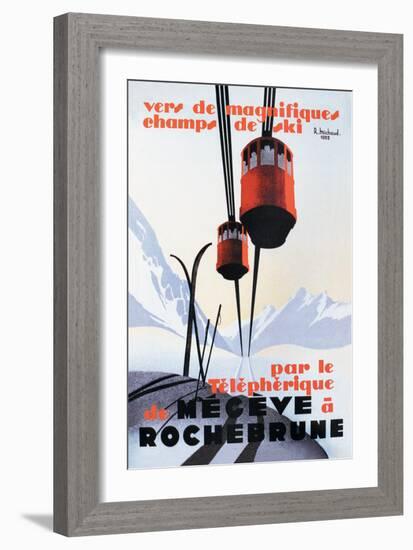 Skiing and Tram-Paul Ordner-Framed Premium Giclee Print