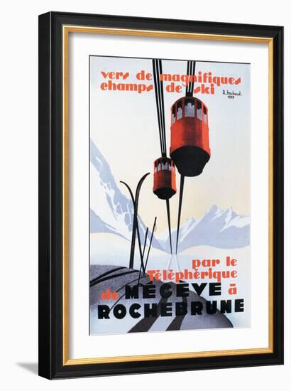 Skiing and Tram-Paul Ordner-Framed Premium Giclee Print