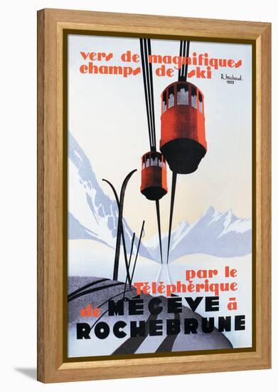 Skiing and Tram-Paul Ordner-Framed Stretched Canvas