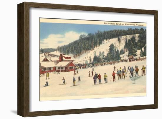 Skiing at Big Bromley, Manchester, Vermont--Framed Premium Giclee Print