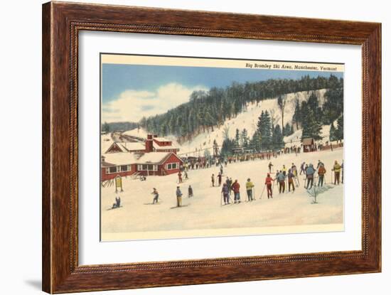 Skiing at Big Bromley, Manchester, Vermont-null-Framed Premium Giclee Print