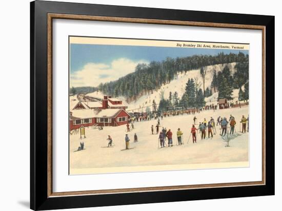 Skiing at Big Bromley, Manchester, Vermont-null-Framed Premium Giclee Print