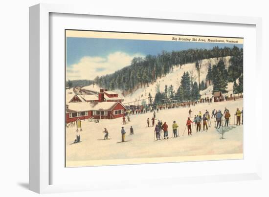 Skiing at Big Bromley, Manchester, Vermont-null-Framed Premium Giclee Print