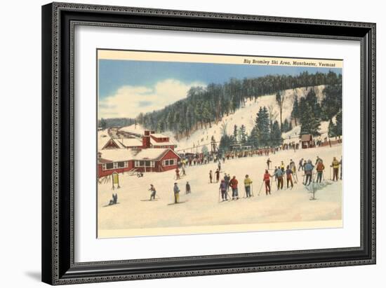 Skiing at Big Bromley, Manchester, Vermont-null-Framed Premium Giclee Print