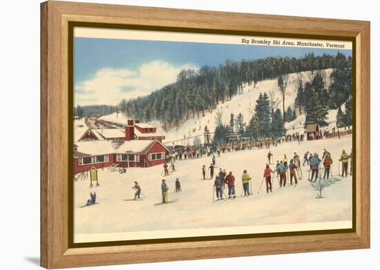 Skiing at Big Bromley, Manchester, Vermont-null-Framed Stretched Canvas
