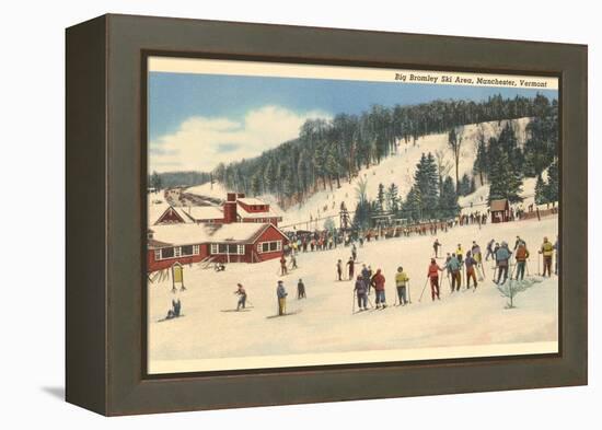 Skiing at Big Bromley, Manchester, Vermont-null-Framed Stretched Canvas