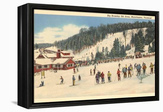 Skiing at Big Bromley, Manchester, Vermont-null-Framed Stretched Canvas