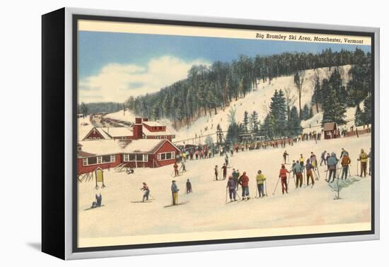 Skiing at Big Bromley, Manchester, Vermont-null-Framed Stretched Canvas