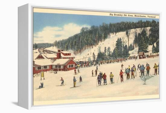 Skiing at Big Bromley, Manchester, Vermont-null-Framed Stretched Canvas