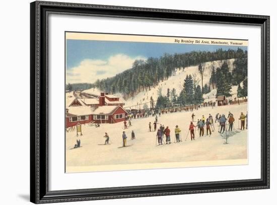 Skiing at Big Bromley, Manchester, Vermont-null-Framed Art Print