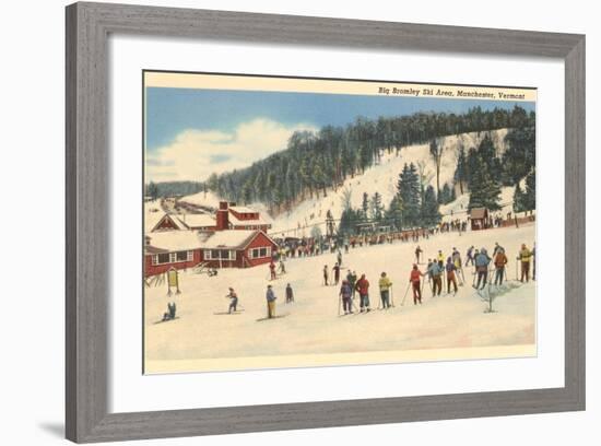 Skiing at Big Bromley, Manchester, Vermont-null-Framed Art Print