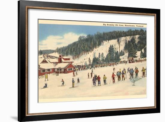 Skiing at Big Bromley, Manchester, Vermont-null-Framed Art Print