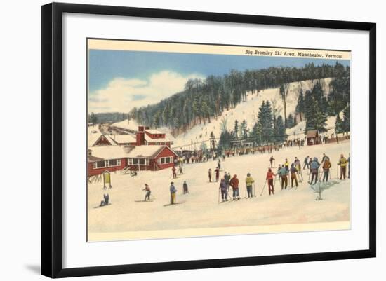 Skiing at Big Bromley, Manchester, Vermont-null-Framed Art Print