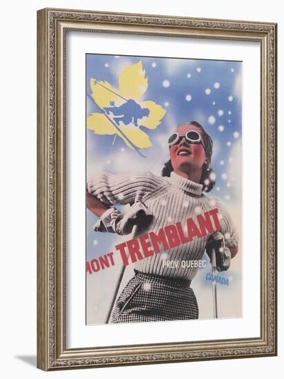 Skiing at Mont Tremblant, Quebec-null-Framed Art Print