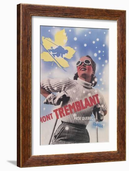 Skiing at Mont Tremblant, Quebec-null-Framed Art Print