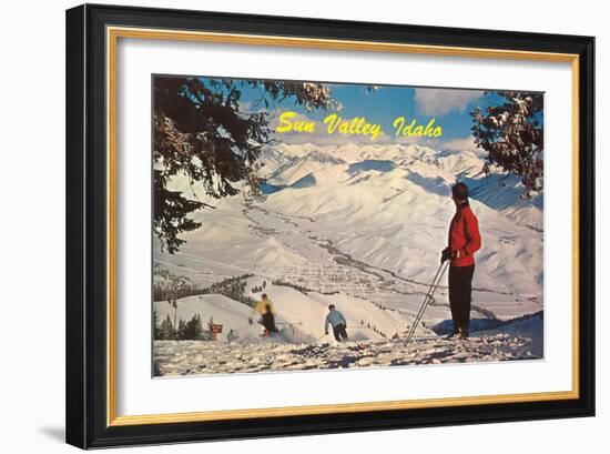 Skiing at Sun Valley, Idaho-null-Framed Art Print